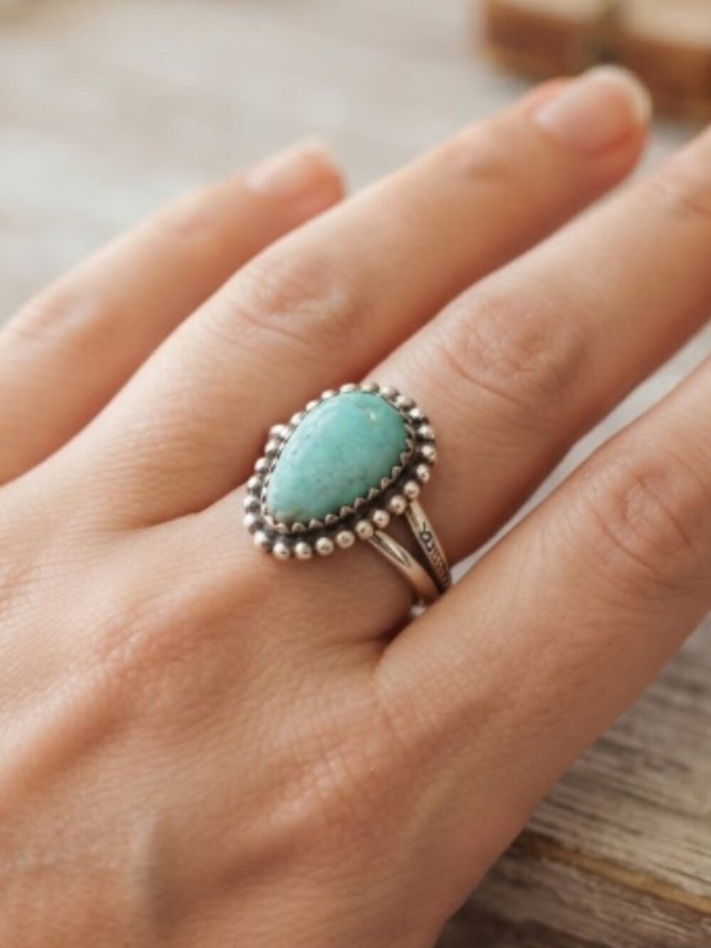Sterling silver turquoise number 8 ring
